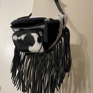 Cowhide, black & white, leather!